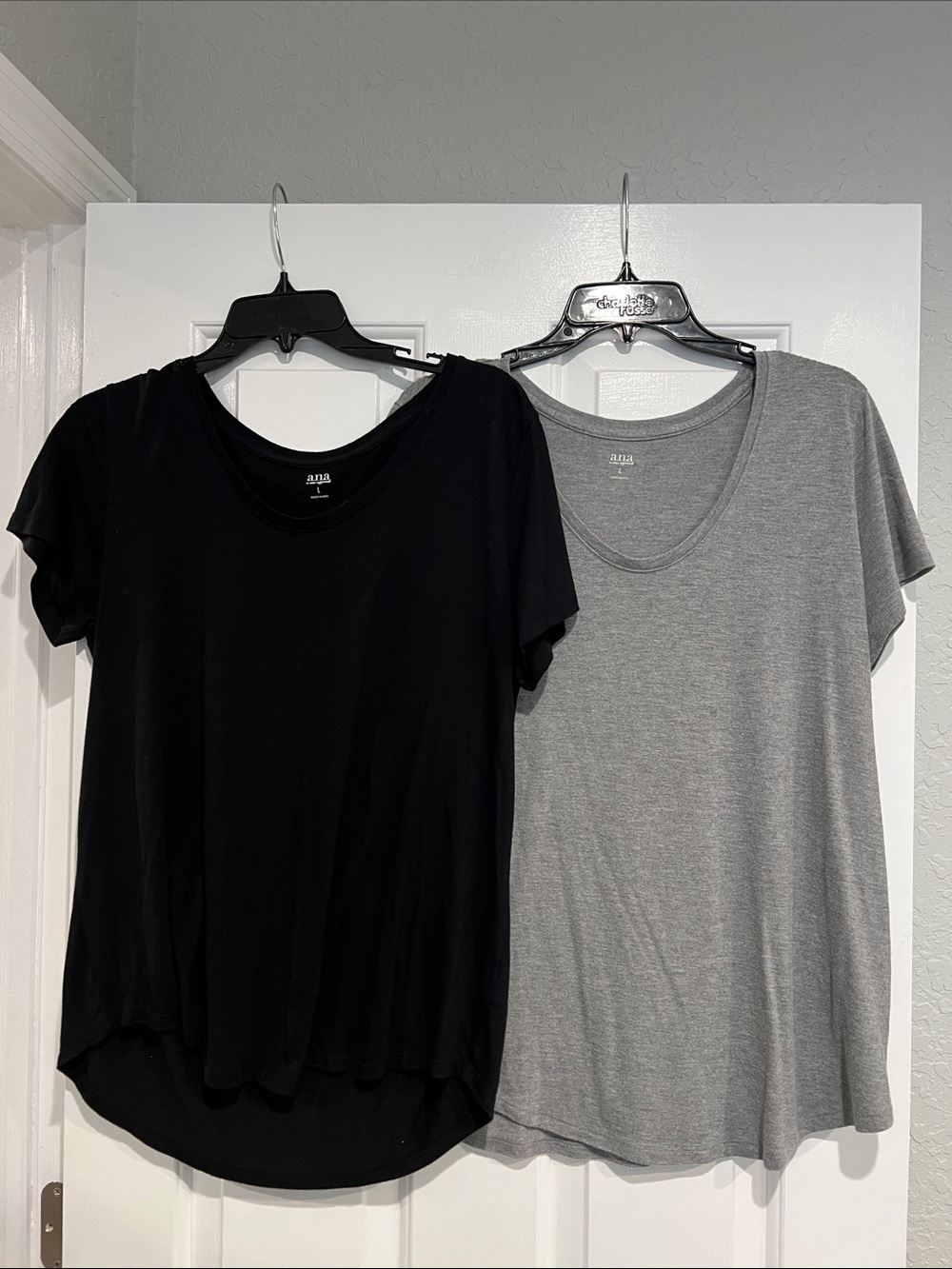 a new day Black and Gray Short Sleeve Scoop Neck Tees